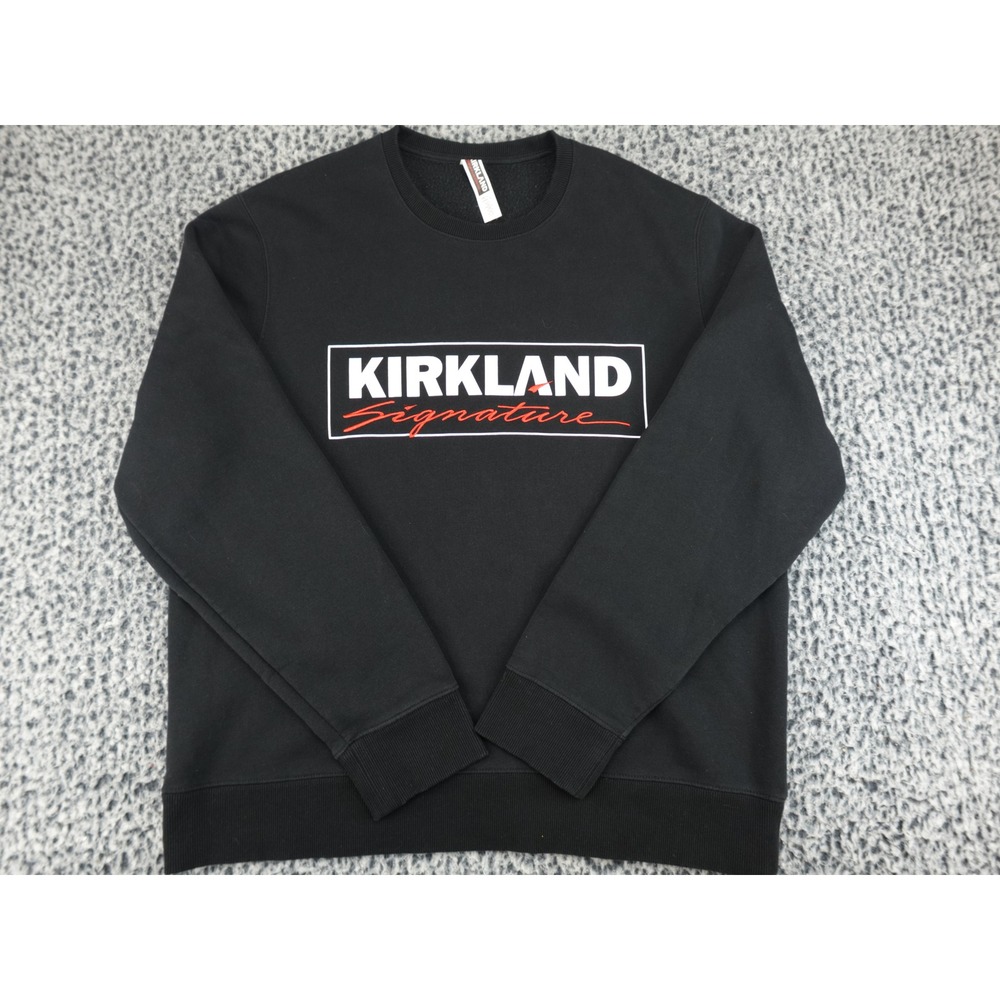 Kirkland Signature Logo Crewneck Sweatshirt Mens L Ladies XL Black 7771041